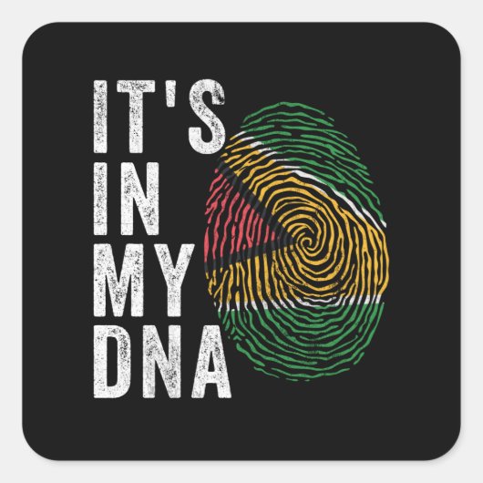 It's In My DNA - Guyana Flag Vierkante Sticker (Voorkant)