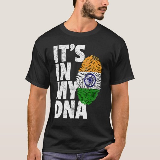 IT'S IN MY DNA India Flag Indian Men Women T-shirt (Voorkant)