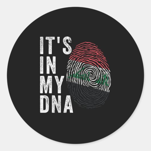 It's In My DNA - Iraq Flag Ronde Sticker (Voorkant)