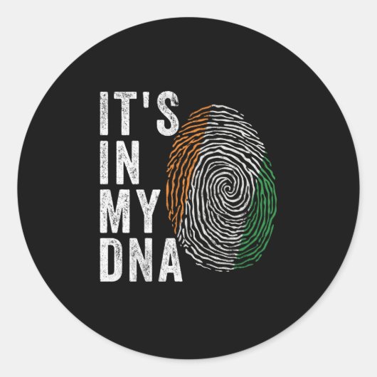 It's In My DNA - Ivory Coast Flag Ronde Sticker (Voorkant)