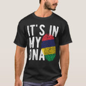 It's in my DNA Mauritius Flag Fingerprints T-shirt (Voorkant)