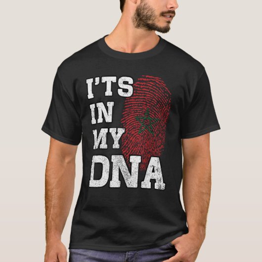 It's In My DNA Moroccan Fingerprint Proud Morocco T-shirt (Voorkant)