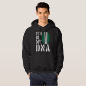 It's In My DNA Nigerian Flag Fingerprint BHM Afro  Hoodie (Voorkant volledig)