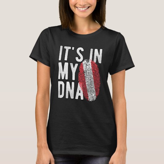 it's in my DNA Peru flag Fingerprint T-shirt (Voorkant)