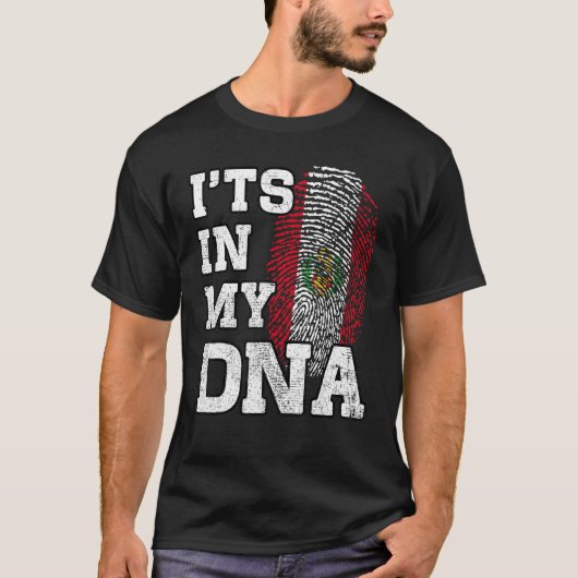 It's In My DNA Peruvian Fingerprint Proud Peru Fla T-shirt (Voorkant)