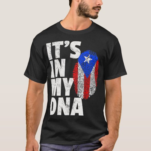ITS IN MY DNA Puerto Rico Rican Flag T Shirt Men (Voorkant)