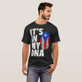 ITS IN MY DNA Puerto Rico Rican Flag T Shirt Men (Voorkant volledig)