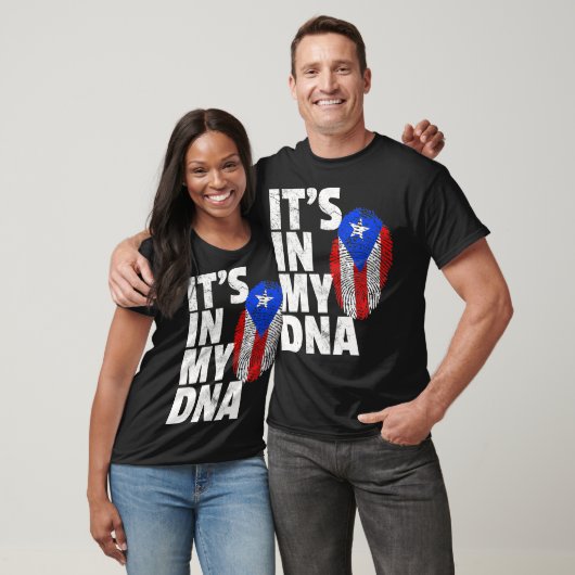 ITS IN MY DNA Puerto Rico Rican Flag T Shirt Men (Unisex)