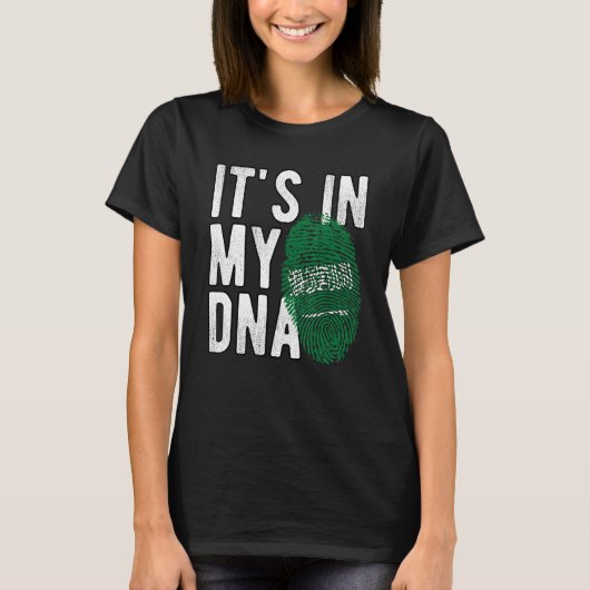 it's in my DNA Saudi Arabia flag Fingerprint T-shirt (Voorkant)