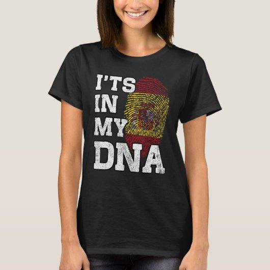It's In My DNA Spanish Fingerprint Proud Spain Fla T-shirt (Voorkant)