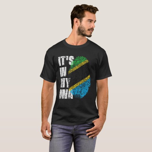 IT's IN MY DNA Tanzania Flag Tanzanian T-shirt (Voorkant volledig)