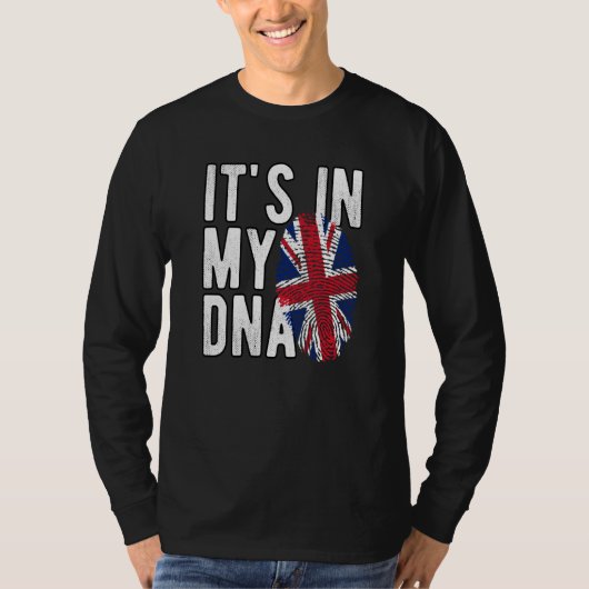 It's In My DNA Union Jack Fingerprint British Isle T-shirt (Voorkant)