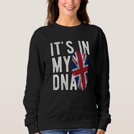 It's In My DNA Union Jack Fingerprint British Isle Trui (Voorkant)