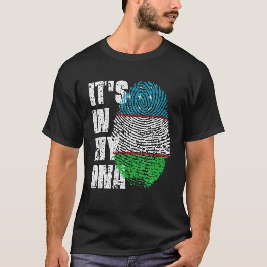 IT's IN MY DNA Uzbekistan Flag Uzbek T-shirt (Voorkant)