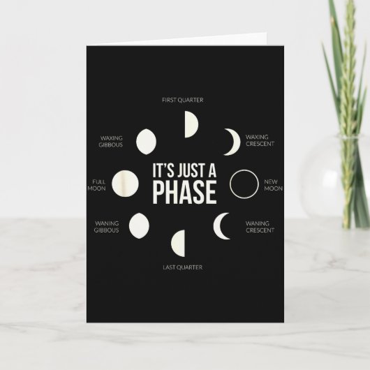 It's Just A Phase Lunar Phases New Moon Earth Hemi Kaart (Voorkant)