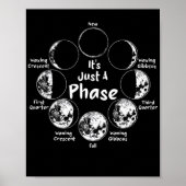 It's Just A Phase Moon Cycle Phases Of The Moon Poster (Voorkant)