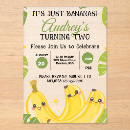 It's Just Bananas Any Age Birthday Party Acryl Uitnodigingen