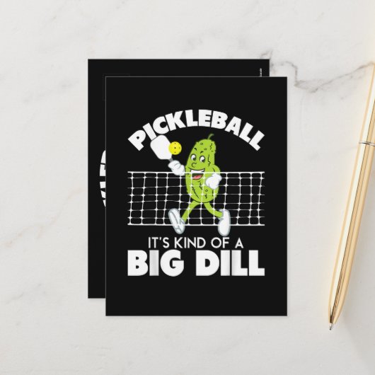 It's Kind of A Big Dill - Funny Pickleball Paddle Feestdagenkaart (Voorkant / Achterkant in situ)
