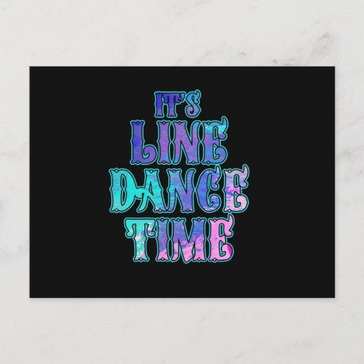 Its Line Dance Time Line Dancing Rodeo Boots Gift Briefkaart (Voorkant)