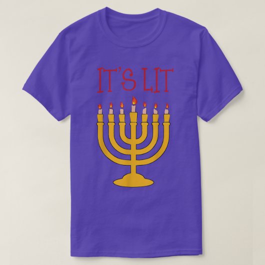 It's Lit Menorah Hanukkah Chanukah  T-shirt (Design voorkant)