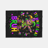 It's Mardi Gras Bruh Dabbing Leprechaun Jester New Fleece Deken (Voorkant (Horizontaal))