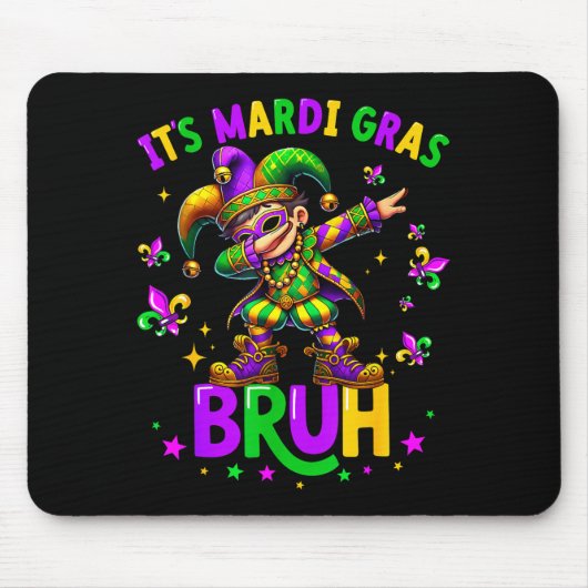 It's Mardi Gras Bruh Dabbing Leprechaun Jester New Muismat (Voorkant)