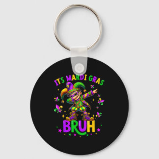 It's Mardi Gras Bruh Dabbing Leprechaun Jester New Sleutelhanger
