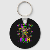 It's Mardi Gras Bruh Dabbing Leprechaun Jester New Sleutelhanger (Voorkant)