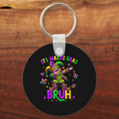 It's Mardi Gras Bruh Dabbing Leprechaun Jester New Sleutelhanger (Voorkant)