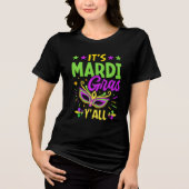 It's Mardi Gras y'all, Funny Mardi Gras Tri-Blend Shirt (Voorkant)