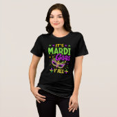 It's Mardi Gras y'all, Funny Mardi Gras Tri-Blend Shirt (Voorkant volledig)