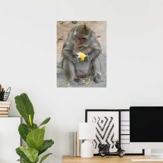 It's Mine!! ... Wild Thai Macaque Monkey Poster (Thuiskantoor)