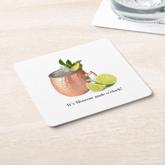 It's Moscow Mule O'clock! Kartonnen Onderzetters (Schuin)