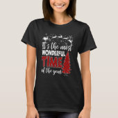 It's Most Wonderful   Time Christmas Buffalo Red P T-shirt (Voorkant)