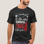 It's Most Wonderful   Time Christmas Buffalo Red P T-shirt (Voorkant)