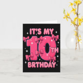 It's My 10 Birthday Coquette Bow Girl Cute 10 Year Kaart (Gele Bloem)