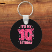 It's My 10 Birthday Coquette Bow Girl Cute 10 Year Sleutelhanger (Voorkant)