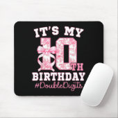 Its My 10th Birthday Girl Double Digits Coquette B Muismat (Met muis)