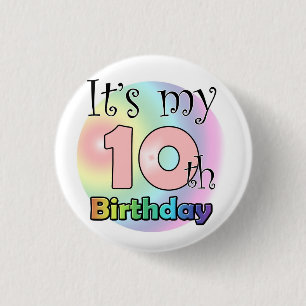 It's my 10th Birthday (Pink) Ronde Button 3,2 Cm