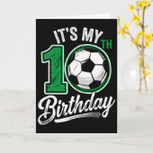 Its My 10th Birthday Soccer 10 Years Old Birthday  Kaart (Gele Bloem)