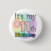 It's my 11th Birthday (Pink) Ronde Button 3,2 Cm (Voorkant)