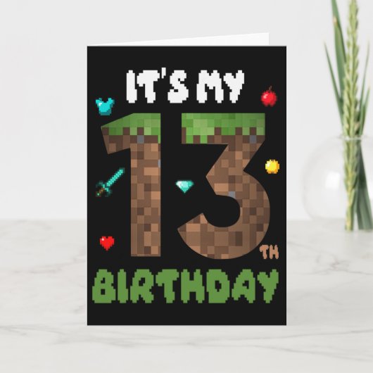 Its My 13th Birthday Funny 13 Yrs Old Video Gamer Kaart (Voorkant)
