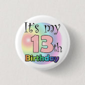 It's my 13th Birthday (roze) Ronde Button 3,2 Cm (Voorkant)