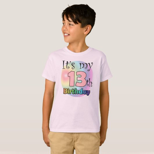 It's my 13th Birthday (roze) T-shirt (Voorkant volledig)