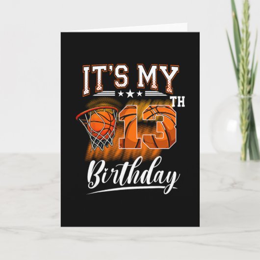 It's My 13th Birthday Sketll Theme 13 Years Old Bi Kaart (Voorkant)