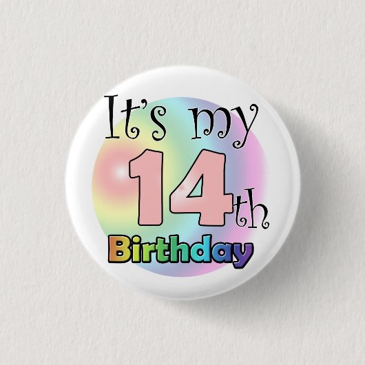 It's my 14th Birthday (roze) Ronde Button 3,2 Cm (Voorkant)