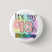 It's my 18th Birthday (roze) Ronde Button 3,2 Cm (Voorkant)