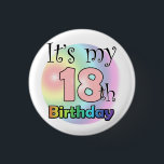 It's my 18th Birthday (roze) Ronde Button 3,2 Cm<br><div class="desc">Roze het is mijn achtiende verjaardag button</div>