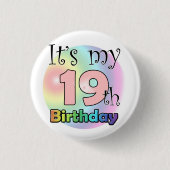 It's my 19th Birthday (roze) Ronde Button 3,2 Cm (Voorkant)