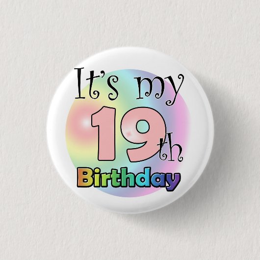 It's my 19th Birthday (roze) Ronde Button 3,2 Cm (Voorkant)